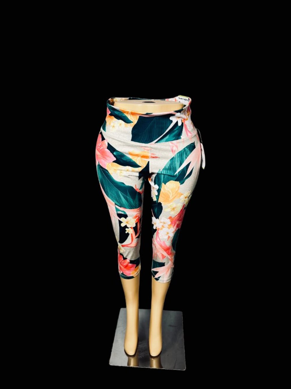 Old Navy High Rise Elevate Athletic Cropped Leggings Women’s XL Green Orange